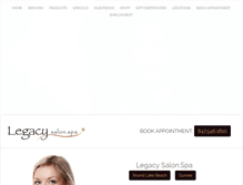 Tablet Screenshot of legacysalonspa.com